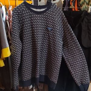 L.L. Bean Navy and White Crewneck Sweatshirt